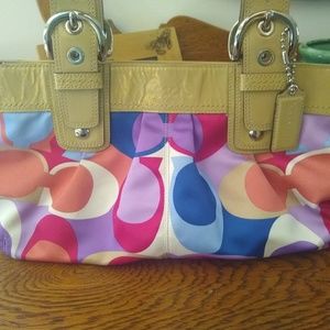 GUC COACH Signature Soho Sateen Multicolor Tote